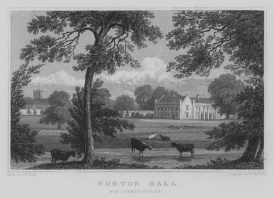 Norton Hall, Northamptonshire (gravering) af John Preston Neale