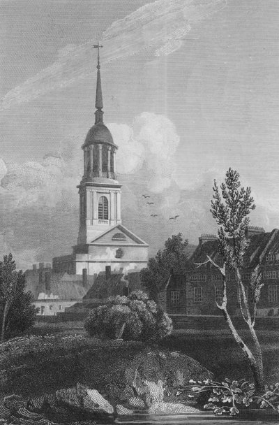 Shoreditch Church (gravering) af John Preston Neale