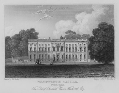 Wentworth Castle, Yorkshire, Frederick Vernon Wentworths sæde, Esquire (gravering) af John Preston Neale