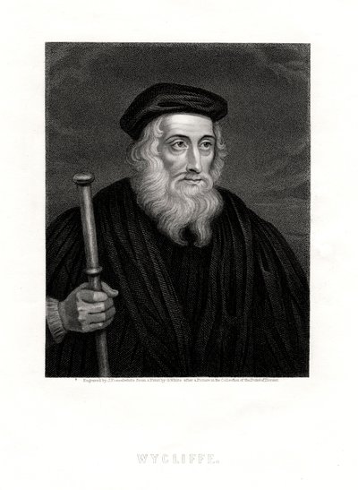 John Wycliffe, engelsk teolog, 1800-tallet af J. Posselwhite