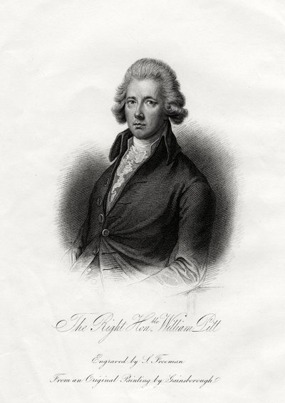 William Pitt den yngre, britisk statsmand, 1800-tallet af J. Posselwhite