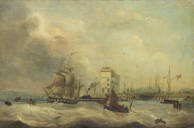 Cardiff Docks (olie på lærred) af J. Price