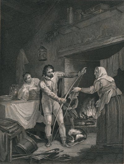 Alfred i Neatherds Cottage, midten af det 19. århundrede. af J. Rogers