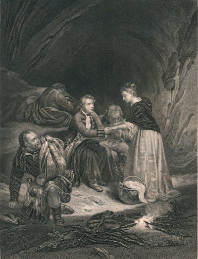 Chas. Edward The Pretender og Flora Macdonald, midten af det 19. århundrede. af J. Rogers