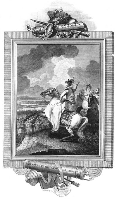 Elizabeth i lejren i Tilbury, 1811 af J. Rogers