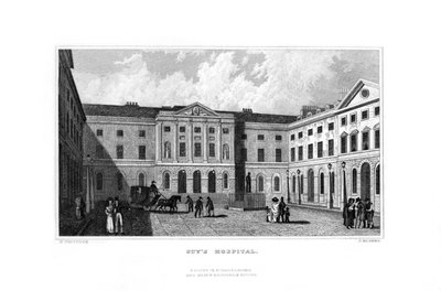 Guys Hospital, Southwark, London, 1829. af J. Rogers
