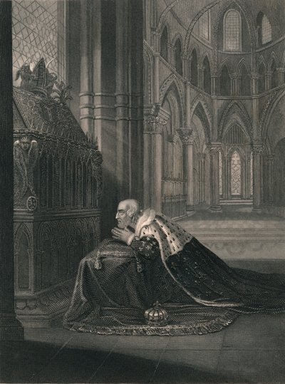 Lewis VII., Konge af Frankrig, Før Beckets Tomb, midten af det 19. århundrede. af J. Rogers