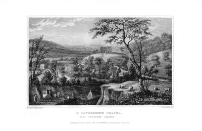 St Catherines Chapel, Guildford, Surrey, 1829. af J. Rogers