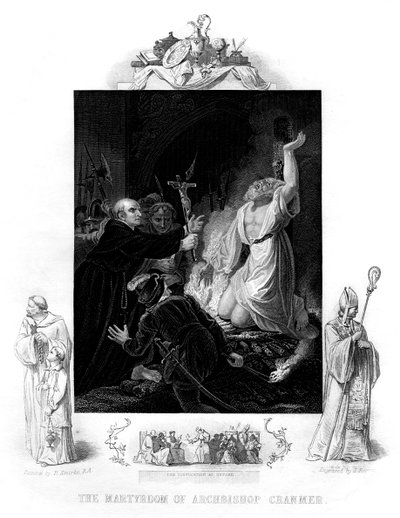 Ærkebiskop Cranmers martyrium, 1556, 1877 af J. Rogers