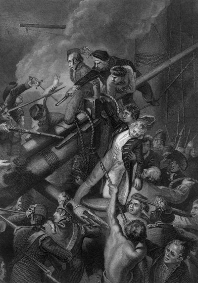 Kaptajn Faulknors død, 1795 c1857 af J. Rogers