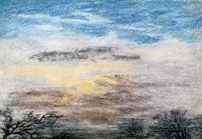 Chromatics of the Sky, 27. oktober 1883 (kridt og farveblyant på papir) af J. S. Dyason