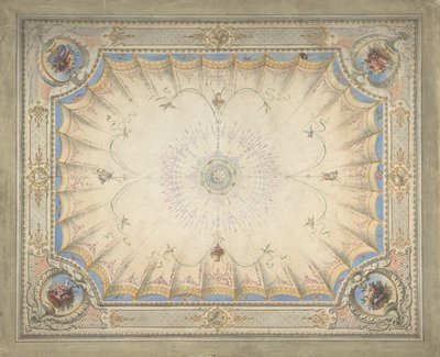 Loftsdesign til Boudoir, Ardgowan, ca. 1868. af J. S. Pearse.