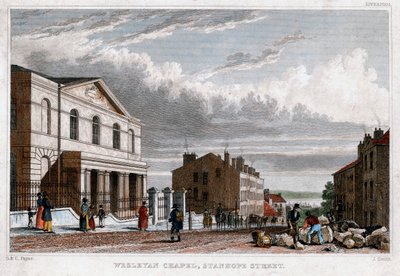 Wesleyan Chapel, Stanhope Street, London, 1830. af J. Smith