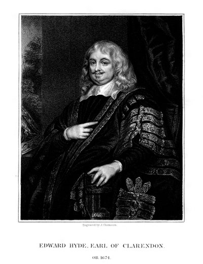 Edward Hyde, 1. jarl af Clarendon, engelsk historiker og statsmand, 1824. af J. Thomson