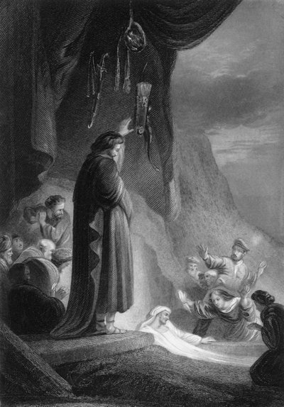 Han råbte med høj stemme, Lazarus, kom frem, 1800-tallet. af J. Thomson