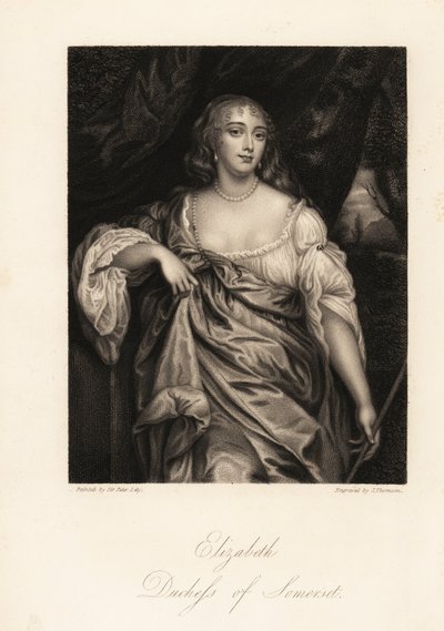Portræt af Lady Elizabeth Seymour, hertuginde af Somerset, tidligere Elizabeth Percy, arving og ven til dronning Anne af J. Thomson