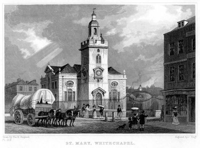Church of St Mary, Whitechapel, London, 1831. af J. Tingle