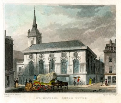 Church of St Michael Queenhithe, City of London, 1831. af J. Tingle