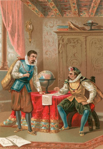 Kepler og Tycho Brahe i observatoriet i Prag af J. Ventura