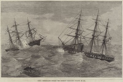 HMS Immortalite finder den forliste Margaret Pollock på havet af J. Wells
