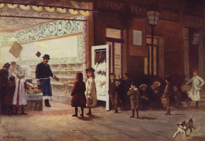Markedsføring lørdag aften (farve litho) af J. Williamson