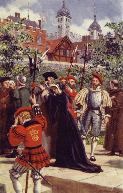 Sir Thomas Mores farvel til sin datter (farve litho) af J. Williamson