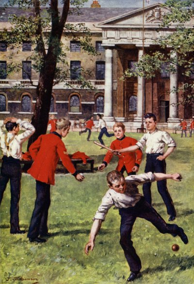 Soldat Boys at Play (farve litho) af J. Williamson