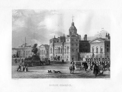 Horse Guards, London, 1800-tallet. af J. Woods