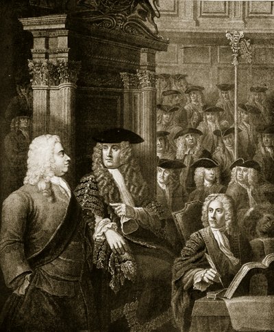 Underhuset i Walpoles administration, illustration fra 