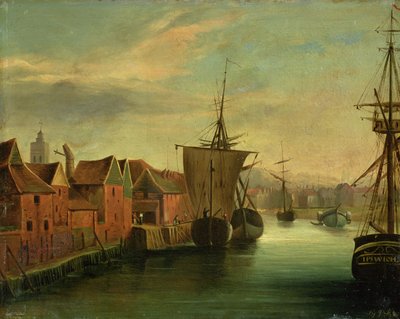 St. Catherines Quay, Ipswich, ca. 1830 (bord) af Jabez Hare