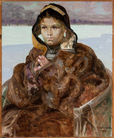 En pige, der beder af Jacek Malczewski