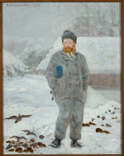 Portræt af Adolf Dygasiński med fugle af Jacek Malczewski