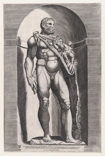 Mirror of Roman Magnificence: Kejser Commodus som Hercules, 1582., 1582. af Jacob(us) Bos.