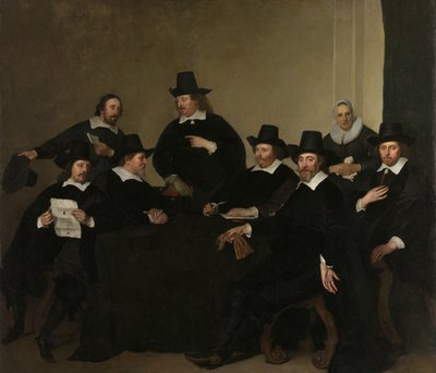 Regents Regents of the Nieuwe Zijds Institute for the Outdoor Relief of the Poor, Amsterdam, ca 1650 af Jacob Adriaensz. Backer