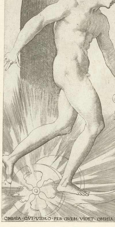 Apollo med laurbærkrans på en vogn Gods and Goddesses (serietitel) af Jacob Binck