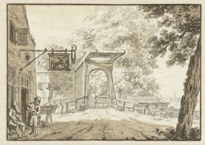 Gasthaus vor einer Brücke von Jacob  Cats