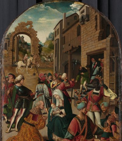 Magiernes tilbedelse af Jacob Cornelisz van Oostsanen (workshop of)