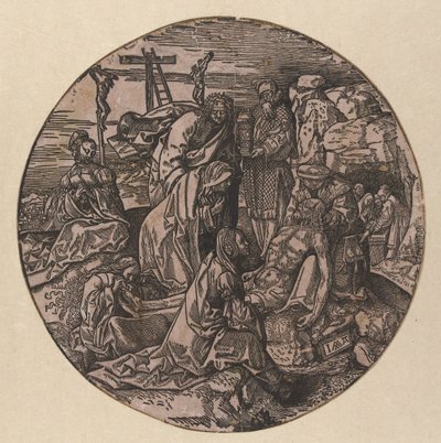 Skælven og Kristi begravelse The Round Passion (serietitel) af Jacob Cornelisz van Oostsanen