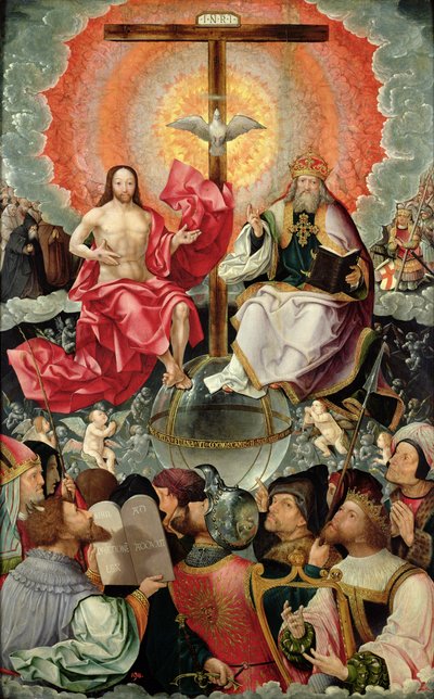 Central panel af Triptykon med tilbedelse af Treenigheden, 1523 (se 242037, 242038, 242039) af Jacob Cornelisz van Oostsanen