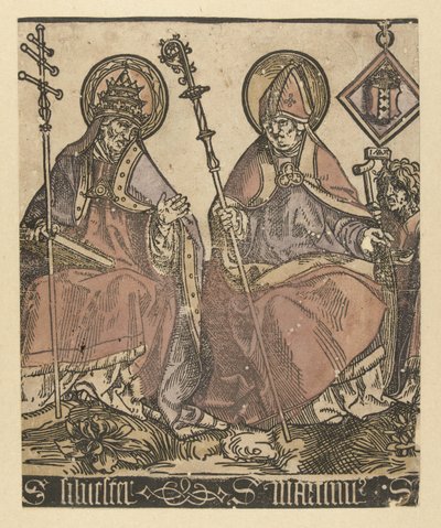 Hellige Silvester og Martinus Hellige med Anna i Drieën (serietitel) af Jacob Cornelisz van Oostsanen