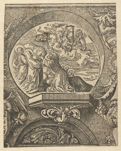 Himmelfarten og Kristus foran Gud Faderen The Creed (serietitel) af Jacob Cornelisz van Oostsanen