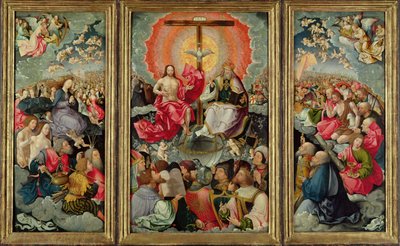 Triptykon med tilbedelse af treenigheden, 1523 (se 242038, 242039, 242040) af Jacob Cornelisz van Oostsanen