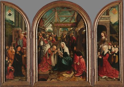 Triptykon med tilbedelse af de hellige tre konger af Jacob Cornelisz van Oostsanen