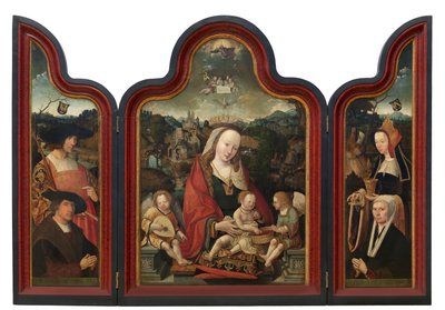Triptykon af Pompeius Otto og hans kone Gerbich Cleanser (olie på panel) af Jacob Cornelisz van Oostsanen