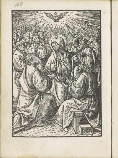 Helligåndens udgydelse The Little Passion (serietitel) af Jacob Cornelisz van Oostsanen