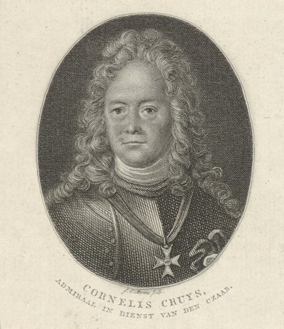Portræt af Cornelius Cruys 1655-1727, viceadmiral for den kejserlige russiske flåde, 1818 af Jacob Ernst Marcus