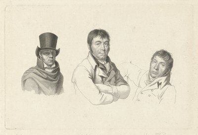 Portrætter af Jan Kamphuysen, Dirk Versteegh og Hendrik de Flines af Jacob Ernst Marcus