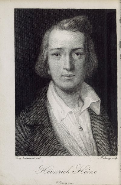 Portræt af digteren Heinrich Heine 1797-1856, 1850 af Jacob Felsing