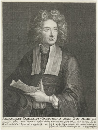 Portræt af komponisten og violinisten Arcangelo Corelli 1653-1713 af Jacob Folkema