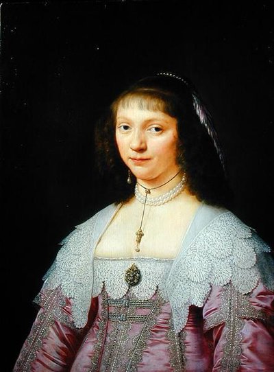Portræt af en ung kvinde (olie på panel) af Jacob Fransz van der Merck